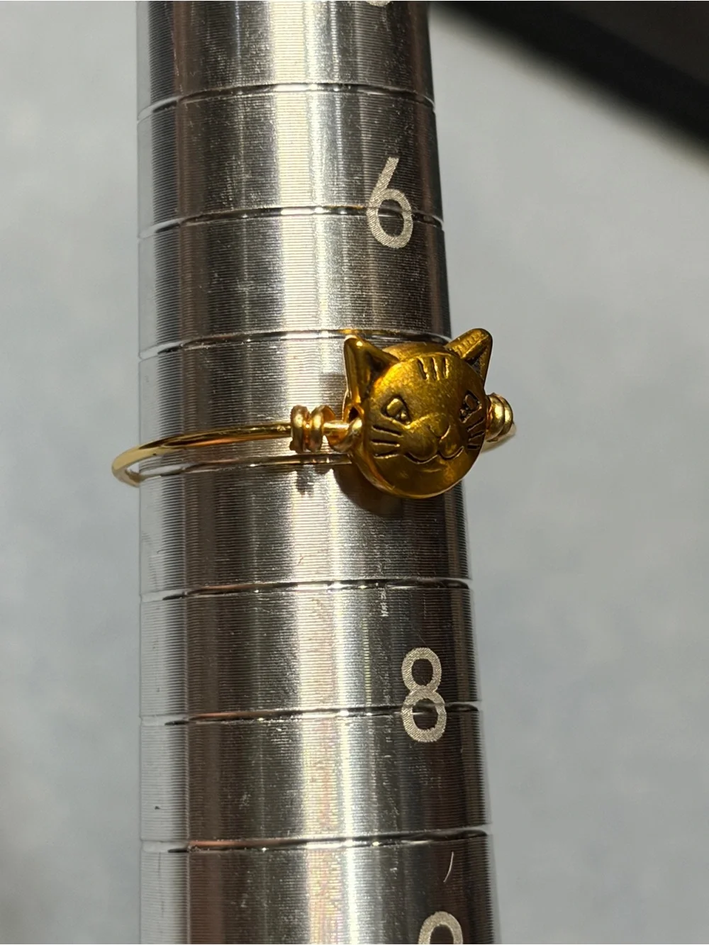 Whimsical Cat Charm Ring in Copper Tone